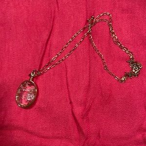 Pendant necklace with floating crystals